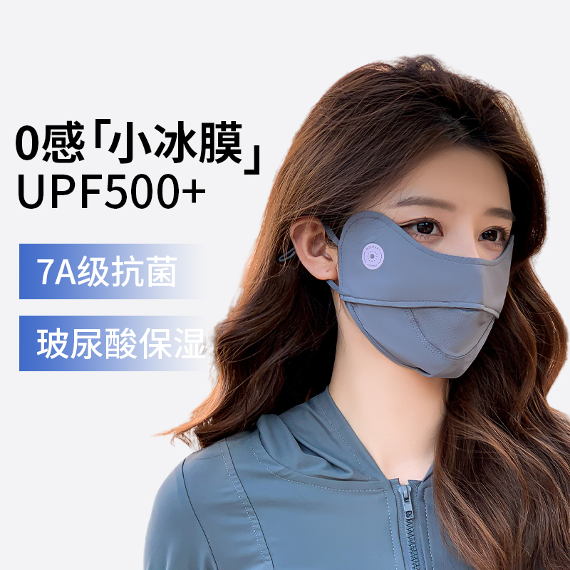 冰丝防晒口罩女护眼角防紫外线透气面罩新款遮阳开车骑行面罩全脸