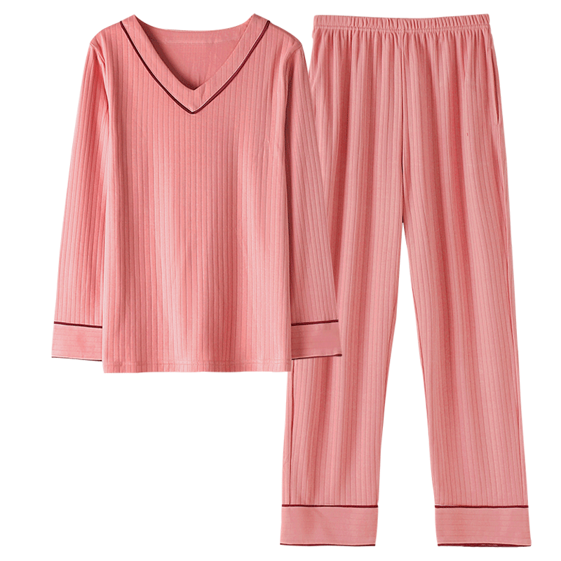 睡衣女春秋季纯棉长袖套头秋天可外穿家居服秋冬款居家大码套装