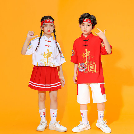 儿童六一演出服装中国风幼儿园班服学生运动会啦啦队团体舞蹈表演