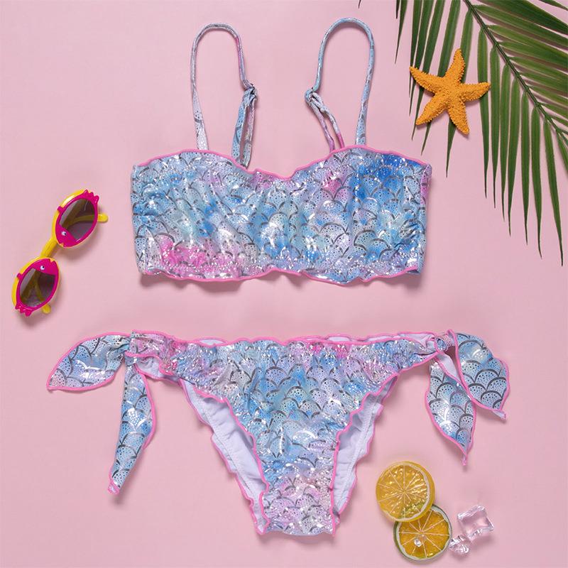 Girls' one-piece swimsuit, babies' mermaid swimsuit,