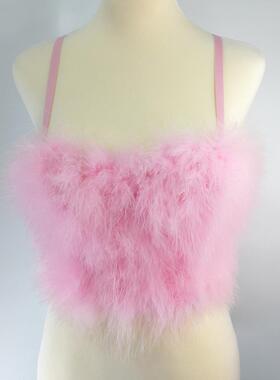 Feather one-piece camisole underwear with chest cushion,