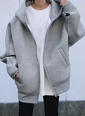 Sweatshirt zipper hooded long sweatshirt in large quantity