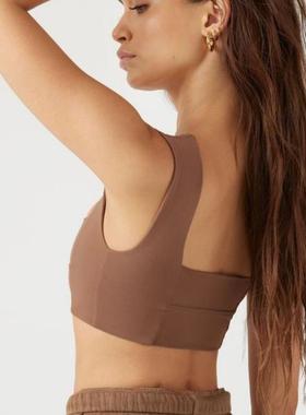 Yoga vest top, women's chest hugging exercise, fitness,