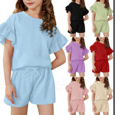 CUHK Girls' Thin Sports Ruffle Short sleeved