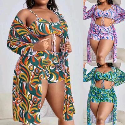 Fat woman swimsuit plus size split bikini women's