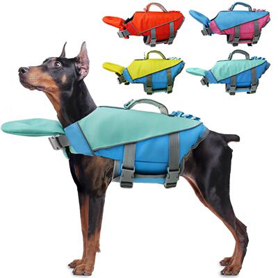 Dog life jackets, pet dog swimsuits, reflective splicing,