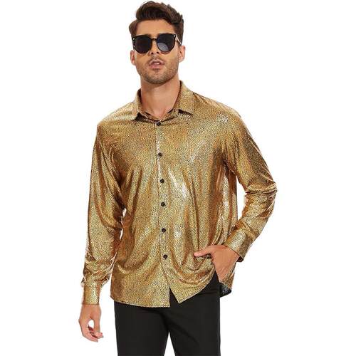 Bright stage dress, banquet dress, men's long sleeved shirt