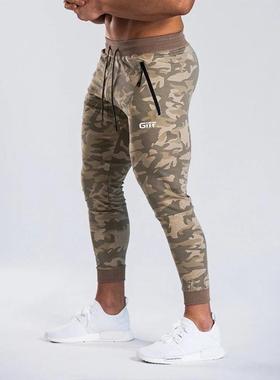 Muscle men's fitness pants, tight fitting jogging pants,