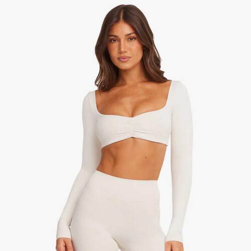 Yoga clothes, sports tops, long sleeves, short women's