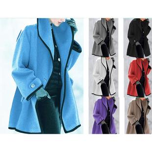 Hooded women coat woolen clip