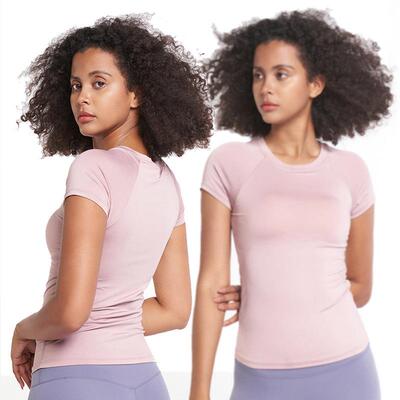 Yoga clothes, women's short sleeved, crop exposed short