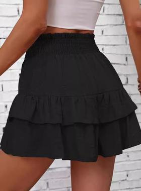 Women's wide leg shorts with drooping skirt pants