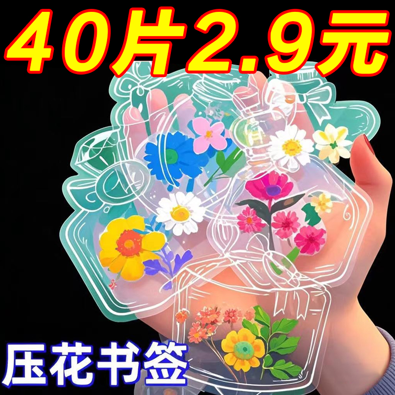 干花书签手工diy材料透明标本瓶子里的春天自制压花植物花小学生