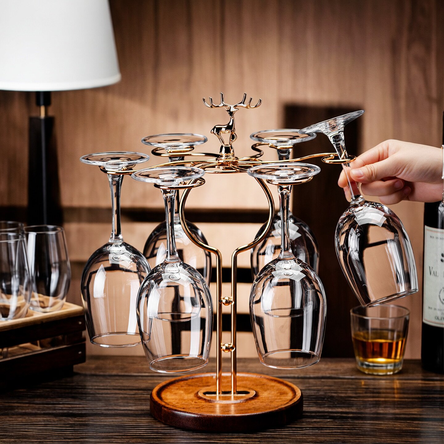 钢化红酒杯醒酒器家用套装高档欧式勃艮第耐摔高脚葡萄酒杯高颜值