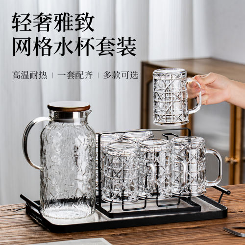 浮雕玻璃水杯高级感家用待客杯具
