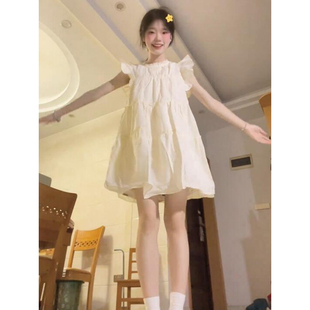 小个子初恋娃娃裙蛋糕短裙 法式 甜美飞飞袖 连衣裙子女夏季 2025新款