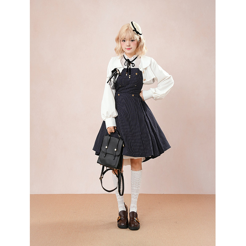 星象调查员 Lolita洛丽塔 外搭开衫八片裁拼色jsk套装裙连衣裙女