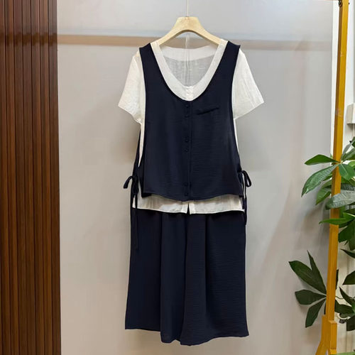 胖mm慵懒风百搭上衣裤子两件套