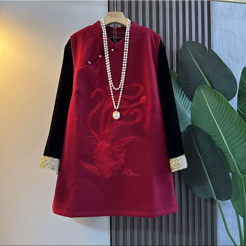 新中式大码女装2025冬季款国潮风重工刺绣毛呢马甲小衫显瘦两件套,女装/女士精品,大码套装,淘宝优惠券,粉丝福利购,淘宝优惠卷