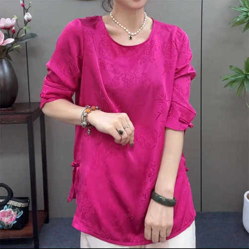 胖mm国潮风锦缎提花盘扣防晒上衣