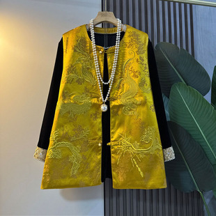 新中式大码女装2026新款轻奢国风贵气重工刺绣马甲小衫显瘦两件套