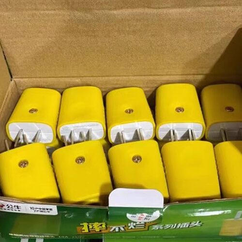 公牛10A两脚加厚插头摔不烂自接线插头防摔家用拆装耐摔GNT-10L4S