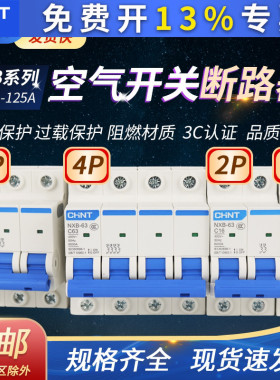 正泰DZ47小型断路器安A家用16空气开关32空开NXB63 1 2 3三相4单P