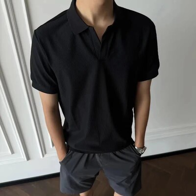 Thirteen硬核男装海鸥领POLO衫翻领短袖男士2026休闲半袖百搭T恤