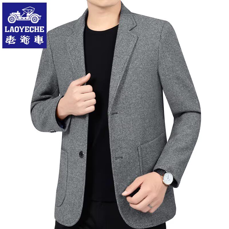老爷车男装春秋小西服男外套修身春季新款男士休闲商务西服上衣