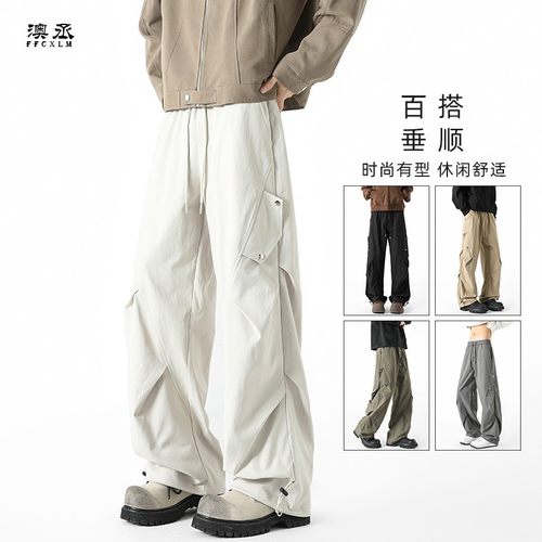 澳丞服饰TREND春季新款休闲裤水洗工装裤休闲男裤美式设计感长裤