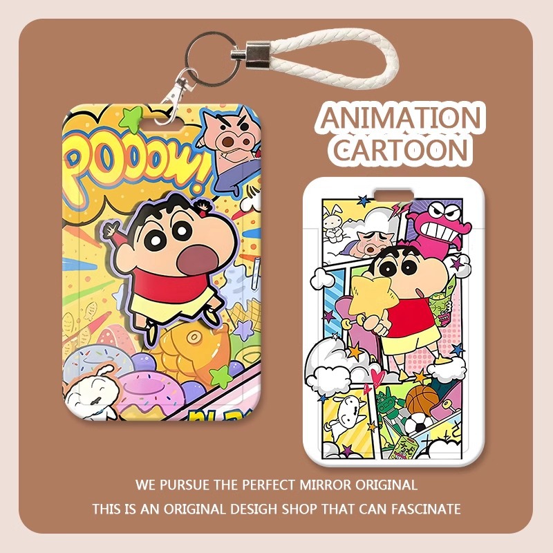 漫画可爱小新学生证件套食堂饭卡胸牌卡套校园卡公交羊城通地铁