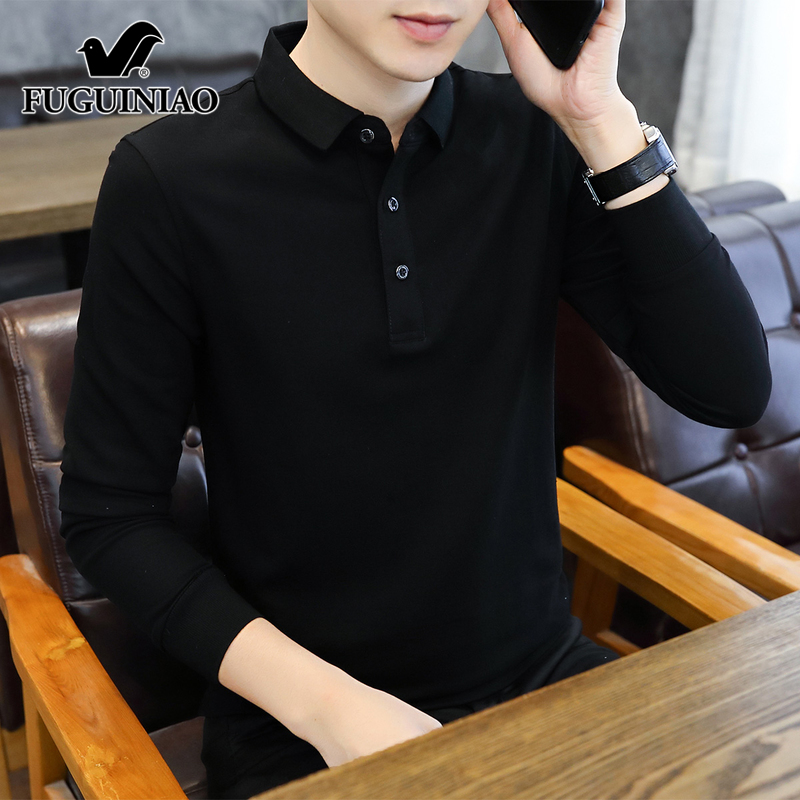 富贵鸟长袖t恤男士polo衫春秋季