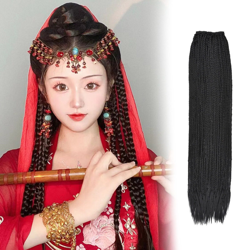 手工编织小辫子假发马尾女民族风