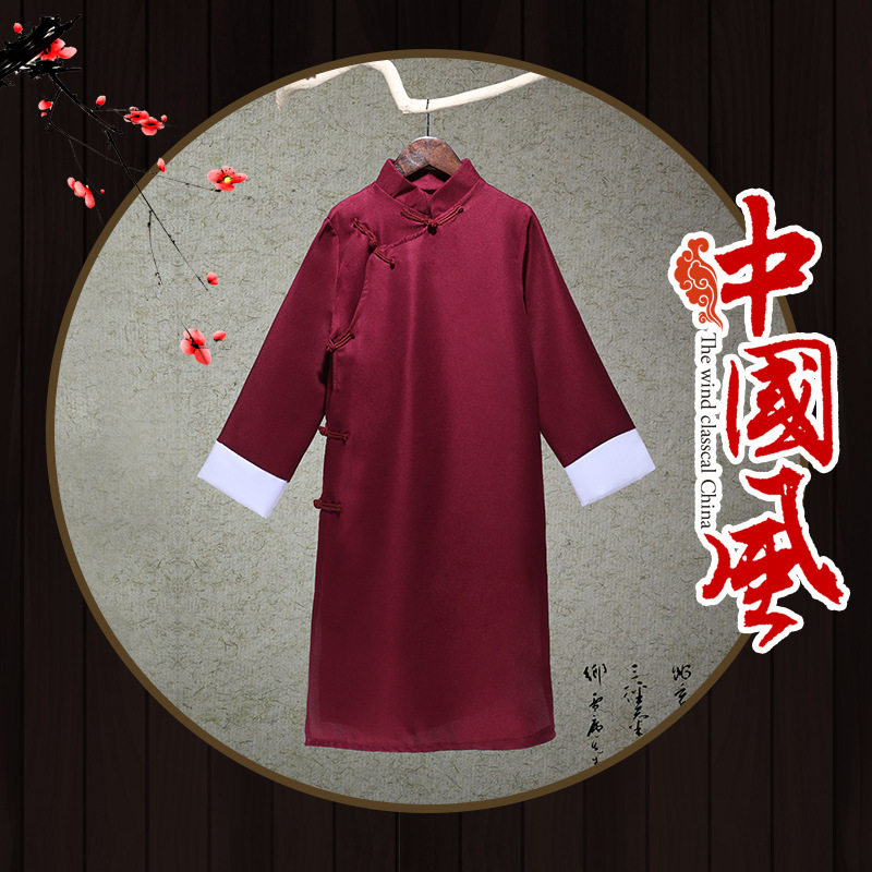 儿童相声演出服装马褂大褂民国