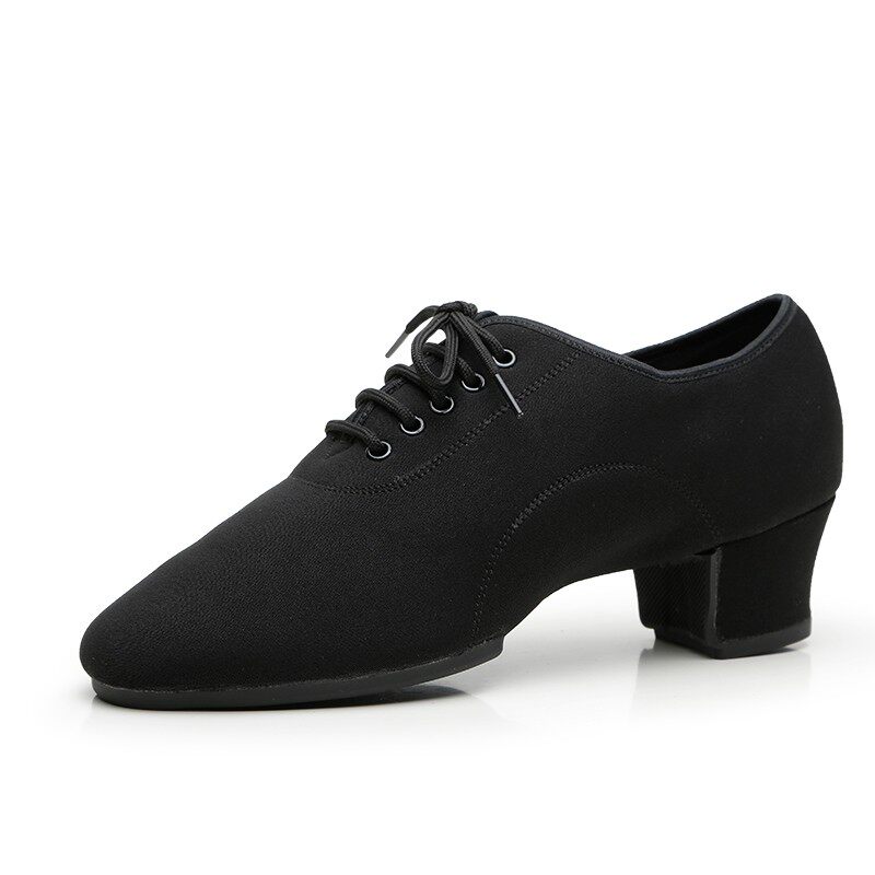 专业男士拉丁舞鞋成人软底黑练功跳舞鞋中高跟交谊舞新款广场舞鞋