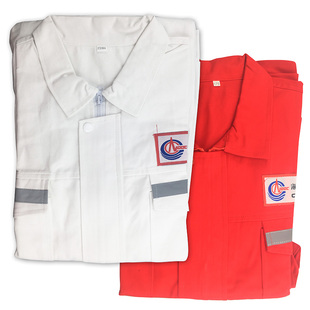 中海油纯棉工作服灰色耐脏电焊工服白色黑色防烫阻燃蓝色船厂工衣