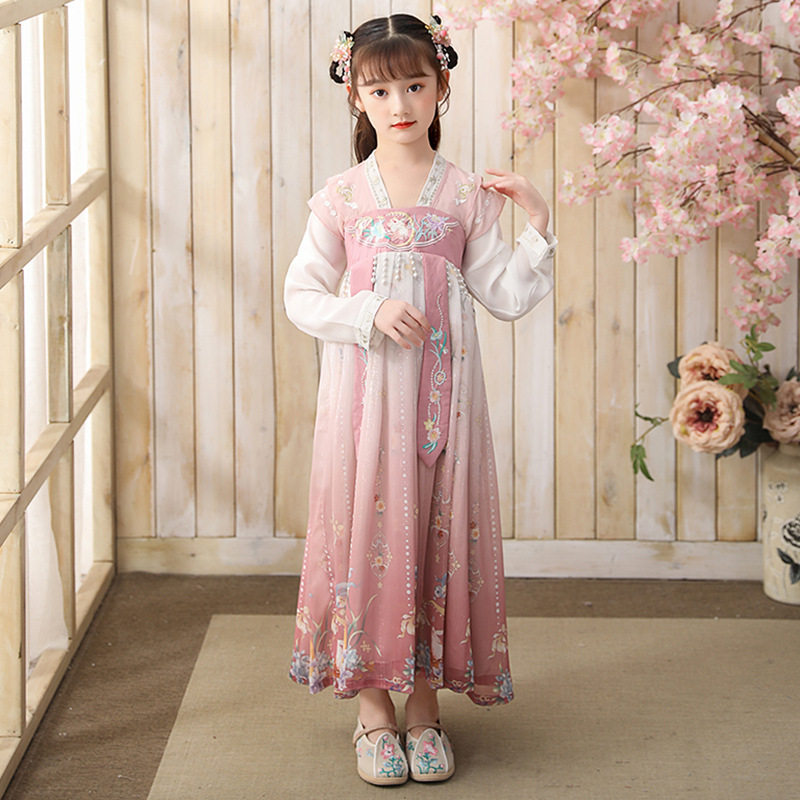 汉服女童夏装中超仙长袖襦裙古装