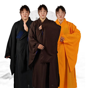 海青居士服女款法会和尚袈裟海清僧服僧衣服长衫青衣男咖啡色黑色