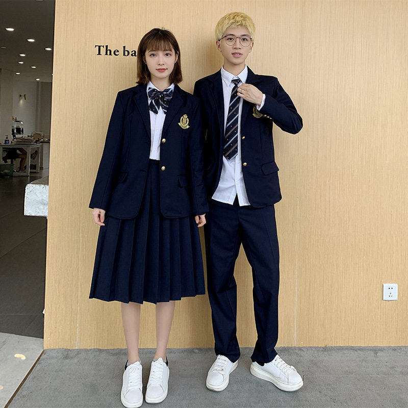 英伦秋季西装学生校服高中生制服