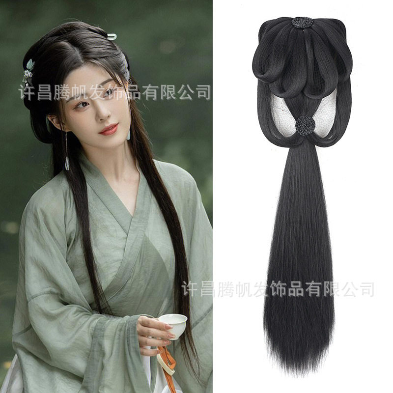 汉服假发古风全套头饰后脑勺垫