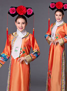 清朝郡主还珠格格演出服宋小宝大码反串满族妃子旗服影楼古装服饰