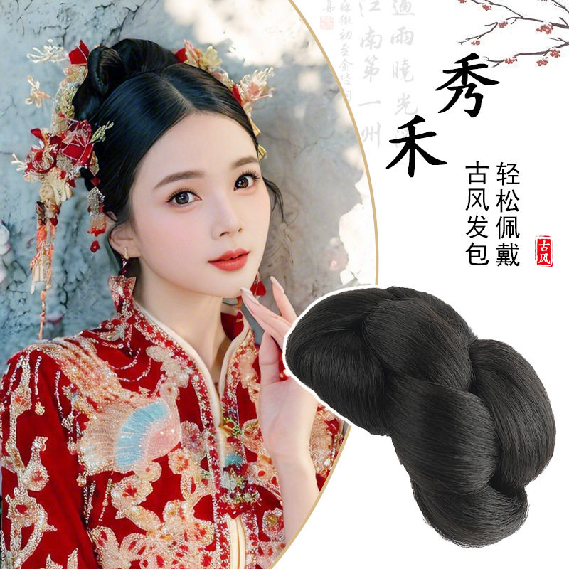 汉服假发新中式秀禾盘发化妆师