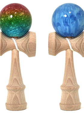 新款亮漆大理石 专业剑玉 kendama 日本比赛技巧球 竞赛剑球