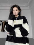 秋冬新款港风美式仿貂绒撞色条纹套头圆领毛衣608-TM261-P65控88，男装针织衫/毛衣，星座608(原A046)