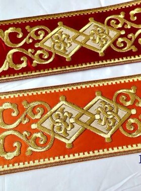 10厘米宽轻奢欧式高经密绣花窗帘花边辅料织带靠垫边吴韵汉风