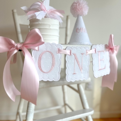 刺绣one宝宝椅装饰拉花