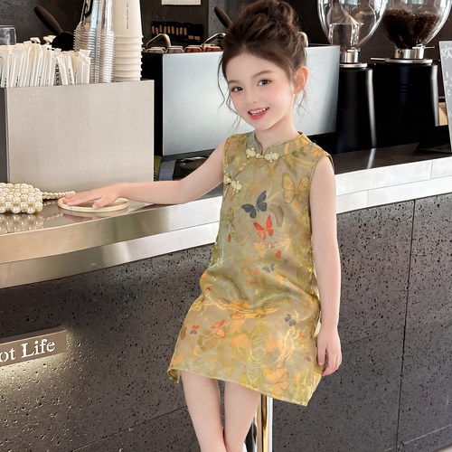 汉服女童夏季2026新款儿童洋气国风超仙无袖旗袍裙女孩夏款裙子潮