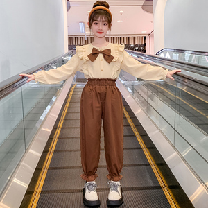 女童秋装套装2023新款儿童洋气时髦休闲两件套春秋季女孩网红时尚