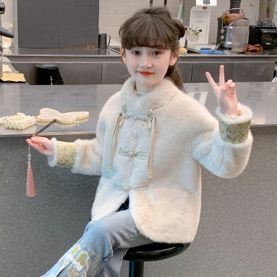 女童拜年服冬装2025新款儿童新中式国风加绒加厚外套冬季女孩汉服
