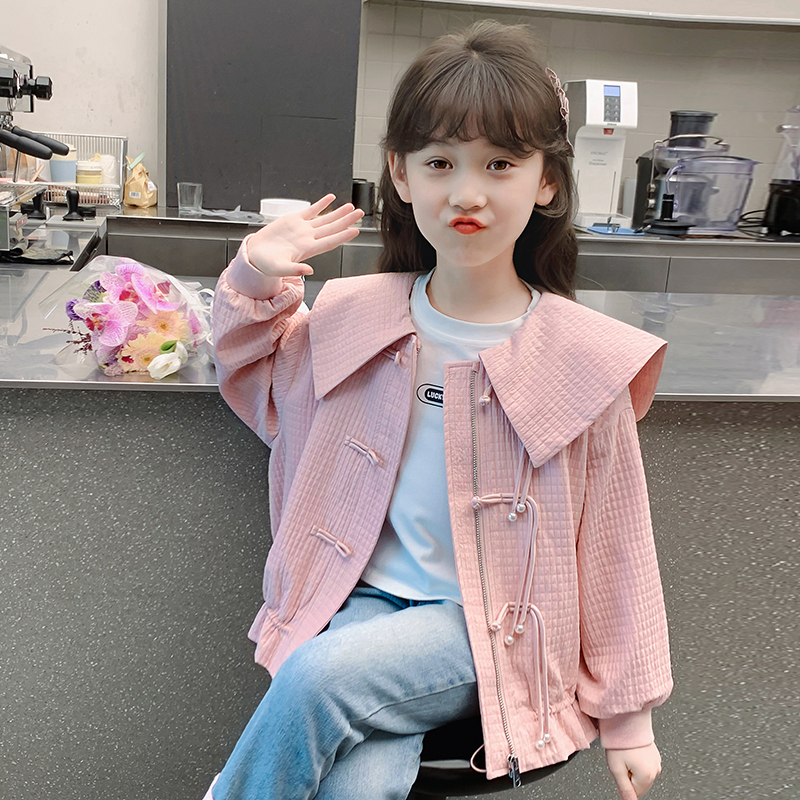 洋气春秋翻领中式外套